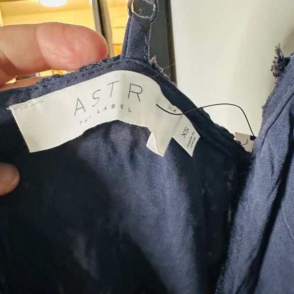 NWT Astr the Label ALine Lace Adjustable Strap Midi Dress Black Purple Size XS - Picture 8 of 12